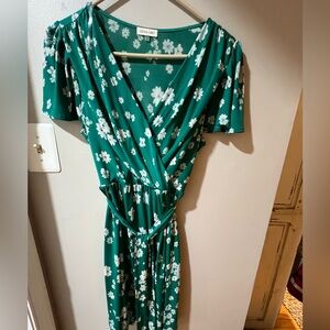 Olive Green Floral Midi Dress by Divided